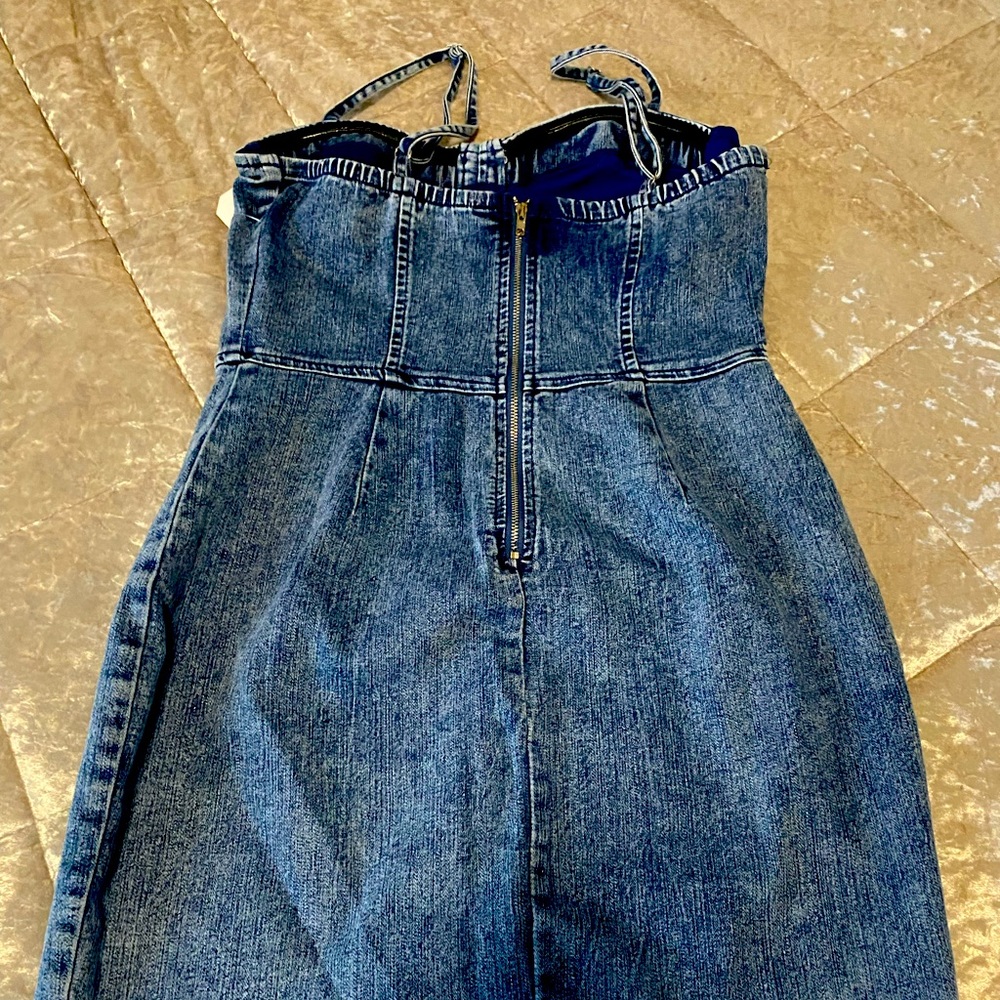 Blue denim mini dress
